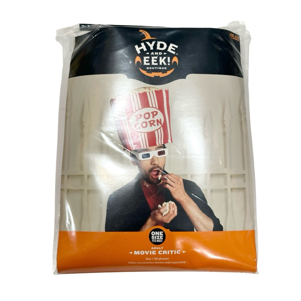 Hyde And Eek Movie Critic Popcorn Hat And 3D Glasses Costume